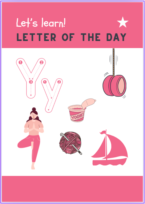 fun with letter y worksheet for preschool homeschooling