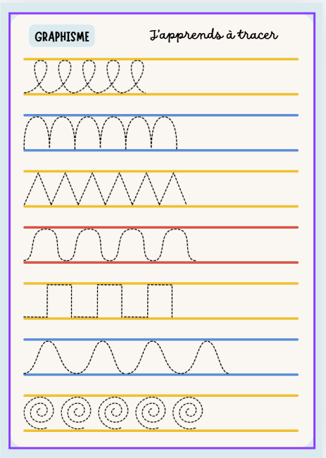 Preschool pattern worksheet with tracing and shape completion activities
