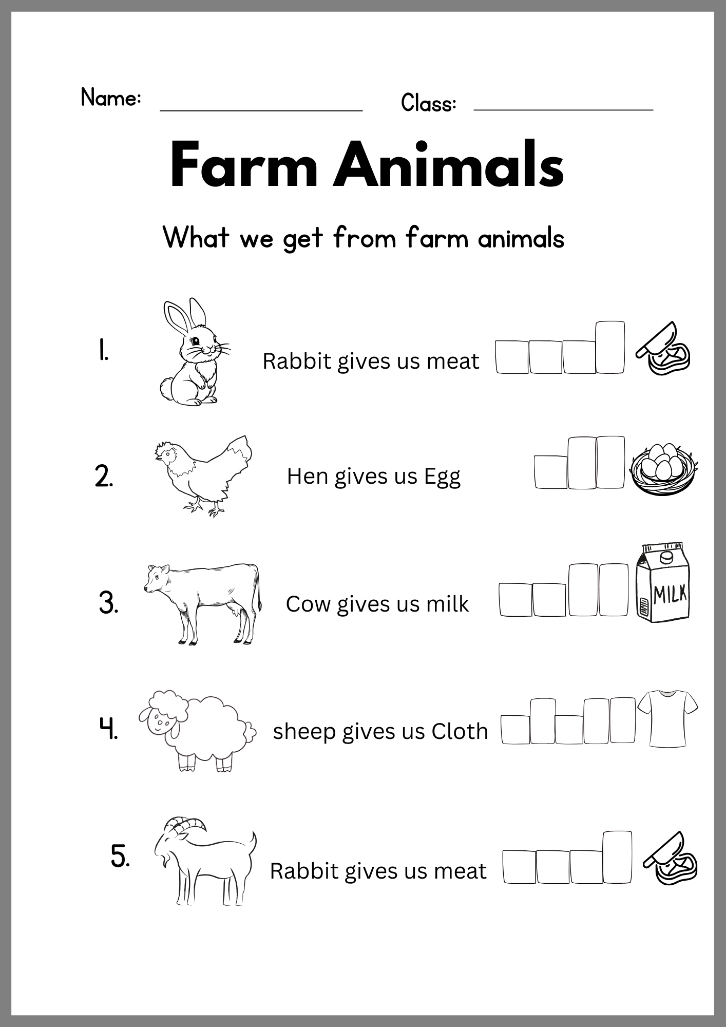 Best farm animal product worksheet is design for homeschooling and preschool kids