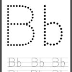 Large uppercase letter B inside a big outlined box for children to trace and write repeatedly for extra practice