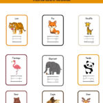 Wild animals vocabulary worksheet with matching activities for preschool and kindergarten